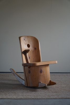 Sculptural Rocking Chair in Solid Pine by Matti Martikka, 1960s-MXF-1095705