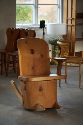 Sculptural Rocking Chair in Solid Pine by Matti Martikka, 1960s-MXF-1095705