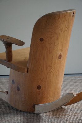 Sculptural Rocking Chair in Solid Pine by Matti Martikka, 1960s-MXF-1095705