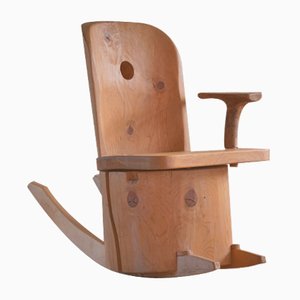 Sculptural Rocking Chair in Solid Pine by Matti Martikka, 1960s-MXF-1095705