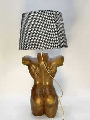 Sculptural Solid Wood Torso Lamps, 1970s, Set of 2-UWE-910476