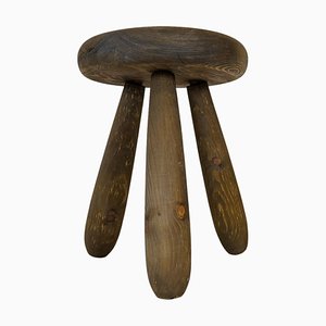 Sculptural Stool in Stained Pine Attributed to Ingvar Hildingsson, Sweden, 1970s-UYK-1256825