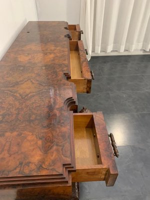 Sculptural Walnut Sideboard and Mirror, 1920s-IJR-867710