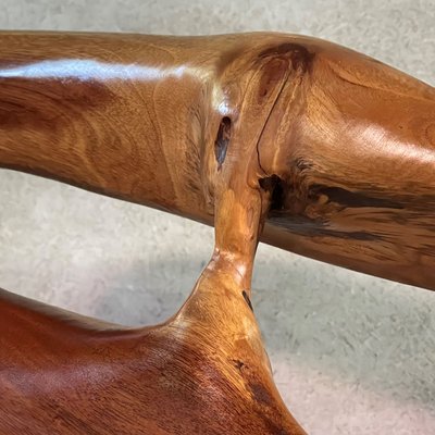 Sculptural Wooden Hand-Carved Bench-IVH-1989917