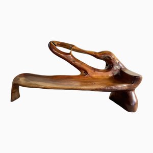 Sculptural Wooden Hand-Carved Bench-IVH-1989917