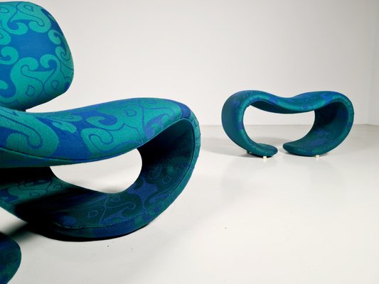 Sculpture 190 Lounge Chair with Ottoman Set by Vittorio Introini for Saporiti, 1970s, Set of 2-UJI-1076457