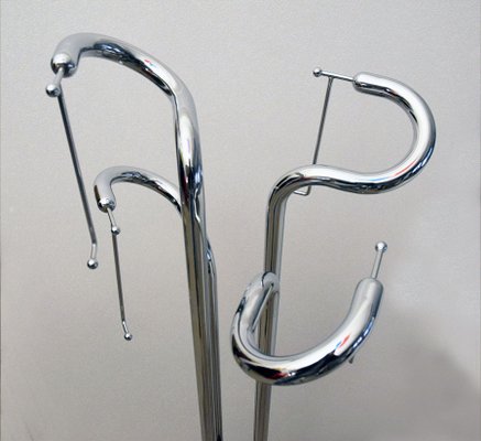 Sculpture Coat Hanger in Chromed Steel, 1970s-HS-1299627