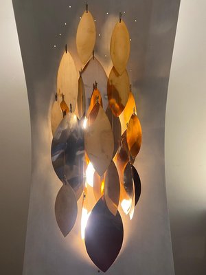 Sculpture Floor Lamp with Copper Leaves, Italy, 1980s-YUW-920227