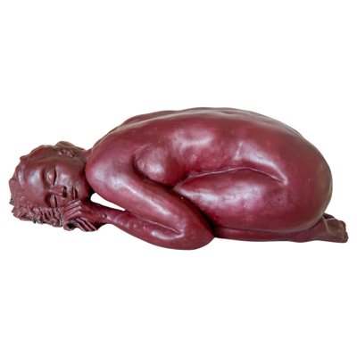 Sculpture in Clay by French Artist Nude Women Lying, France, Bordeaux, 1970s-UR-1818826