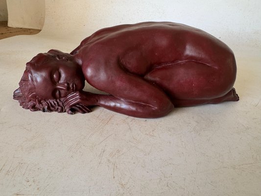 Sculpture in Clay by French Artist Nude Women Lying, France, Bordeaux, 1970s-UR-1818826