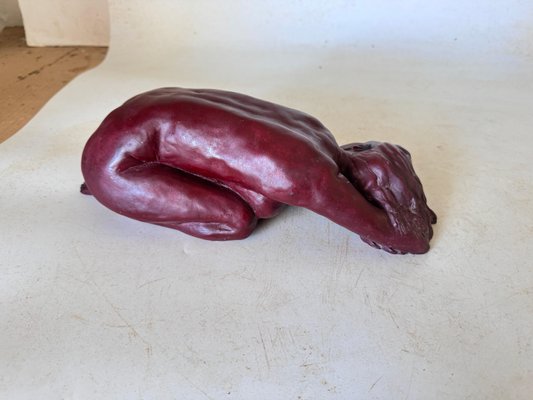 Sculpture in Clay by French Artist Nude Women Lying, France, Bordeaux, 1970s-UR-1818826