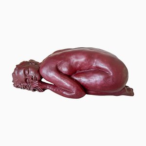 Sculpture in Clay by French Artist Nude Women Lying, France, Bordeaux, 1970s-UR-1818826