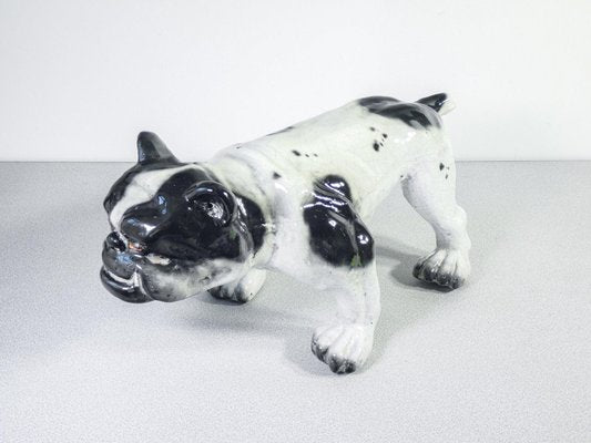 Sculpture of Bulldog in Glazed Terracotta, France, 1920s-OJE-1718828