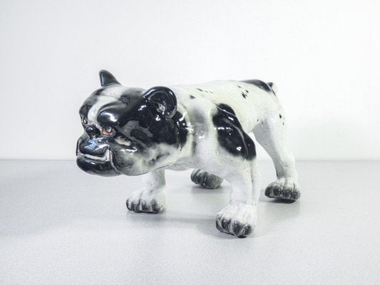 Sculpture of Bulldog in Glazed Terracotta, France, 1920s-OJE-1718828