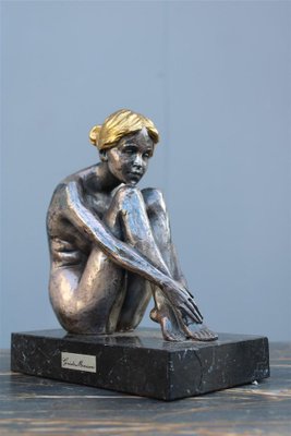 Sculpture of Woman in Silver and Gold Finish by Guido Mariani, 1970-EH-1722705