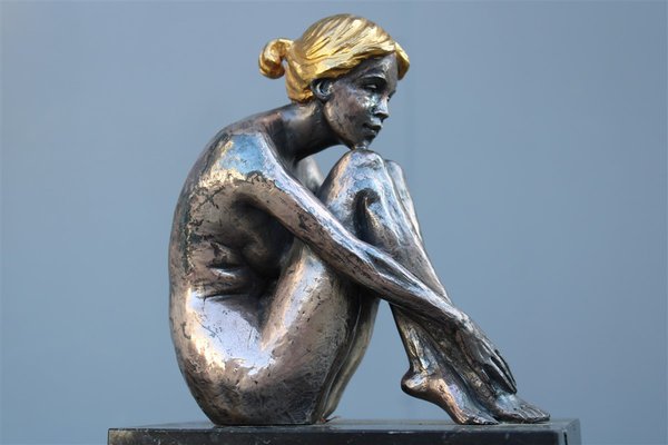 Sculpture of Woman in Silver and Gold Finish by Guido Mariani, 1970-EH-1722705