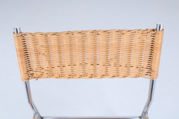 SE 05 Rattan and Chrome Dining Chair by Martin Visser for T Spectrum, 1960s-XT-1432071