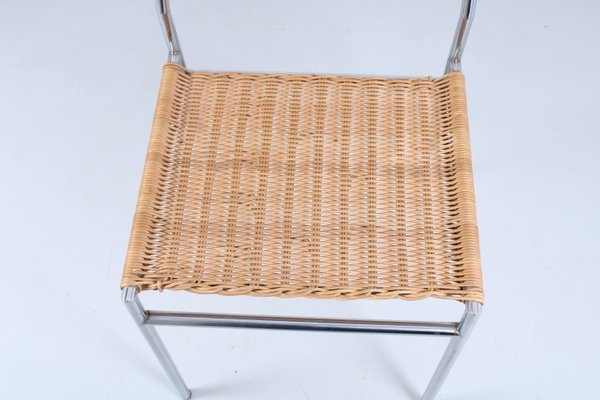 SE 05 Rattan and Chrome Dining Chair by Martin Visser for T Spectrum, 1960s-XT-1432071