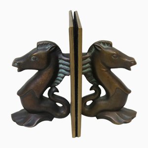 Sea Horse Bookends in Bronze, 1950s, Set of 2-EY-1348227