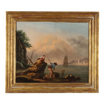 Sea Landscape, Oil on Canvas, 19th Century-VMM-2033305