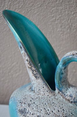 Seafoam Blue Enamel Vase, 1960s-AIU-1720165