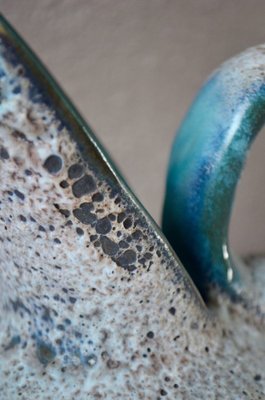 Seafoam Blue Enamel Vase, 1960s-AIU-1720165