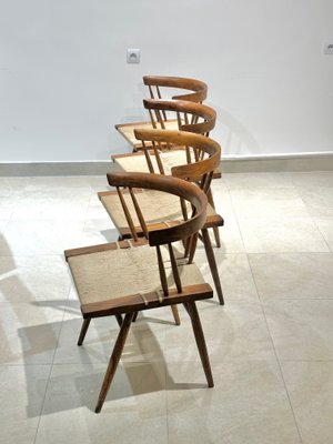 Seagrass Chairs by Georges Nakashima , 1960s, Set of 4-DLN-2034840