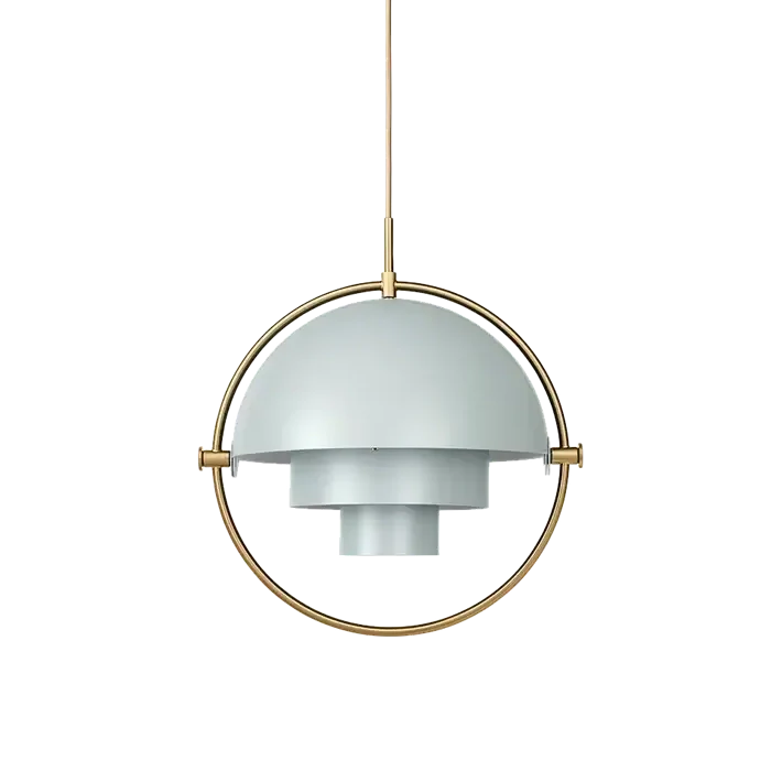 Multi-Lite Pendant Lamp by Gubi #Large/Sea Grey Semi Matt/Brass