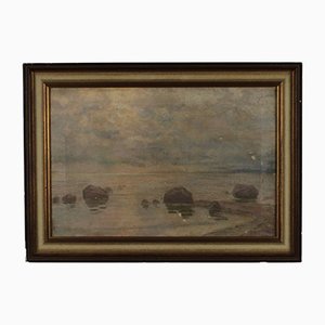 Seascape Near Tallinn, 20th-Century, Oil on Canvas, Framed-WMV-1129397