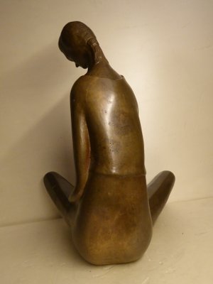 Seated Mother with Child, 1970s, Bronze-AWL-1175265