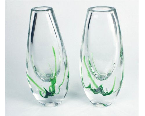 Seaweed Vases by Vicke Lindstrand for Kosta, Set of 2-HYQ-1230715