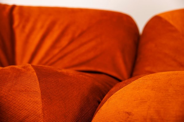 Sectional Sofa Patate in Rusty Orange Fabric by Airborne, 1970s, Set of 7-UQV-2019972