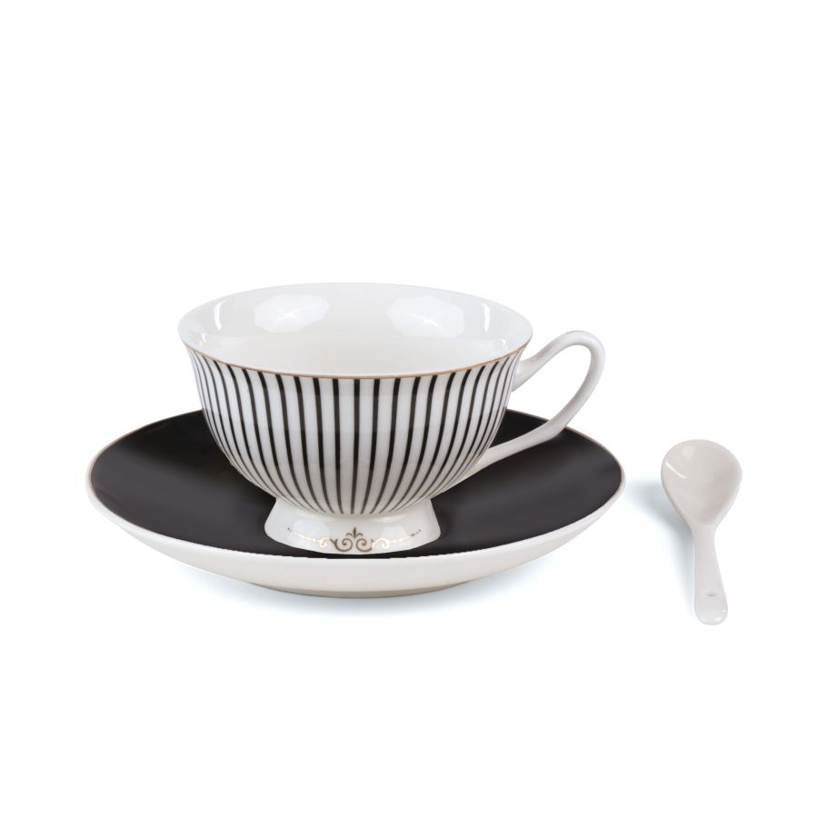 Porcelain Tea cup with saucer and teaspoon Tarin Tacita by Seletti