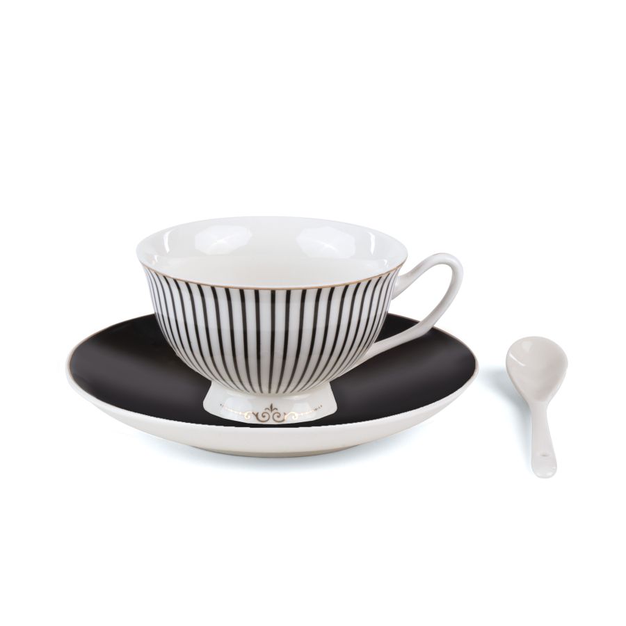 Porcelain Tea cup with saucer and teaspoon Tarin Cerere by Seletti