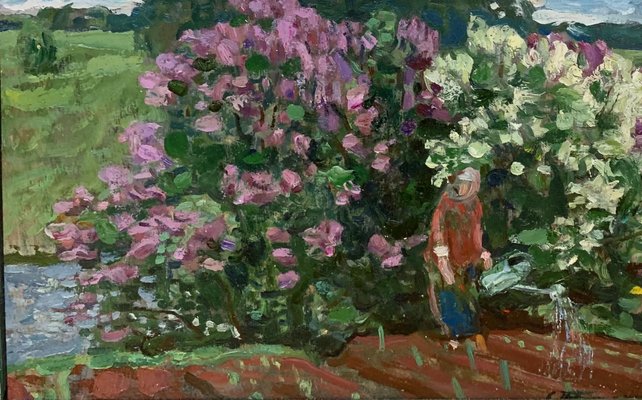 Sergej Tkachev, Flowers, Oil on Canvas, 1985-QUE-943991