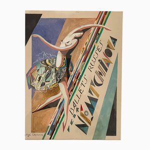 Sergey Chekhonin, Sergey Chekhonin, Theater Poster Project, 1930, Gouache & Ink & Watercolor, Framed-YXM-2018192