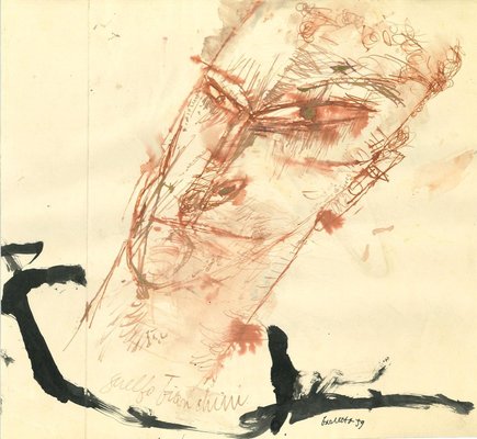 Sergio Barletta, Portrait of Guelfo Bianchini, Original Drawing, 1959-ZCI-931425