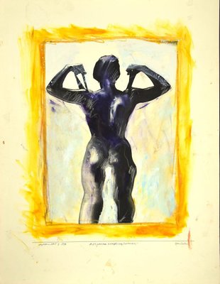 Sergio Barletta - Wrestling Woman - Original Mixed Media by Sergio Barletta - 1995-ZCI-842919