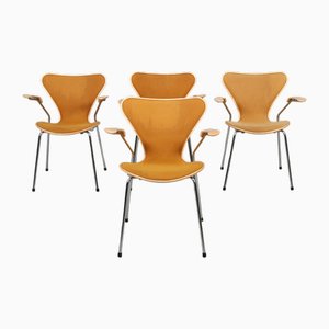 Series 7 Sjuan Chairs by Arne Jacobsen for Fritz Hansen, 1980s, Set of 4-JAG-2028244