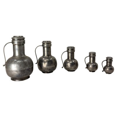 Series of Tin Pitchers, France, 1700s, Set of 5-RIU-1329328