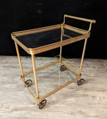 Serving Cart in Brass and Gilded Bronze, 1970s-IBO-1706579