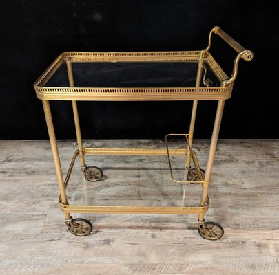 Serving Cart in Brass and Gilded Bronze, 1970s-IBO-1706579