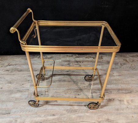 Serving Cart in Brass and Gilded Bronze, 1970s-IBO-1706579