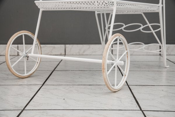 Serving Cart with 3 Bottle Holders, Vienna, 1950s-SPD-1003427