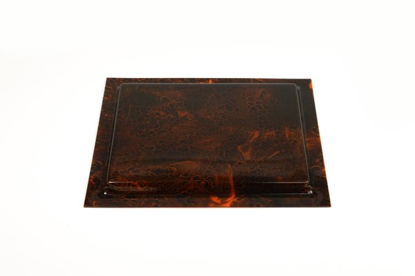 Serving Tray in Effect Tortoiseshell Acrylic Glass in the style of Christian Dior, Italy, 1970s-LYQ-1741996