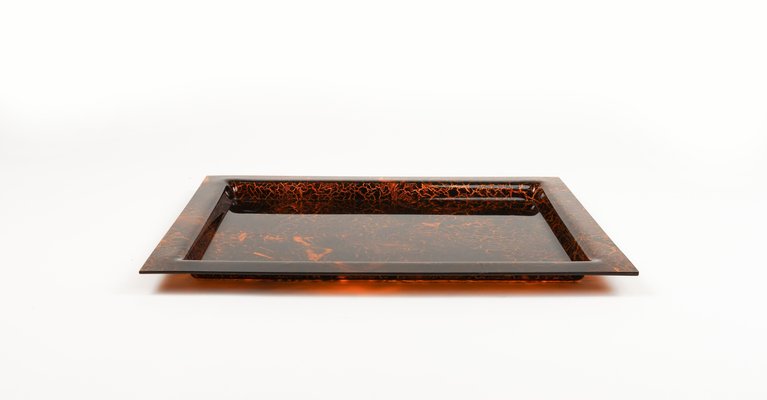 Serving Tray in Effect Tortoiseshell Acrylic Glass in the style of Christian Dior, Italy, 1970s-LYQ-1741996