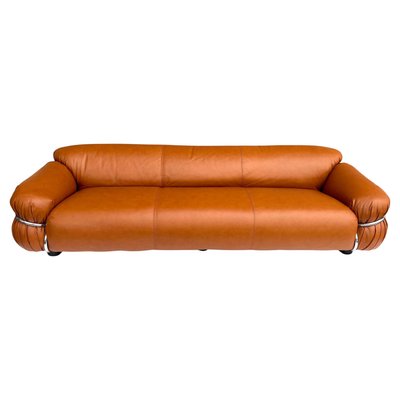 Sesann Leather Sofa by Gianfranco Frattini for Cassina, 1972-KKZ-2036636