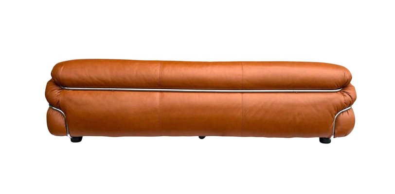 Sesann Leather Sofa by Gianfranco Frattini for Cassina, 1972-KKZ-2036636