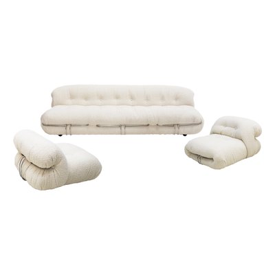 Set Sofa and Armchair Soriana by Tobia Scarpa, Set of 3-YUI-2040508