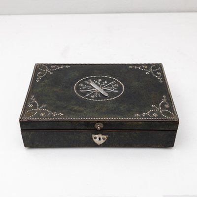 Sewing Box with Steel-Cut Decoration, 19th Century-VEI-1748807